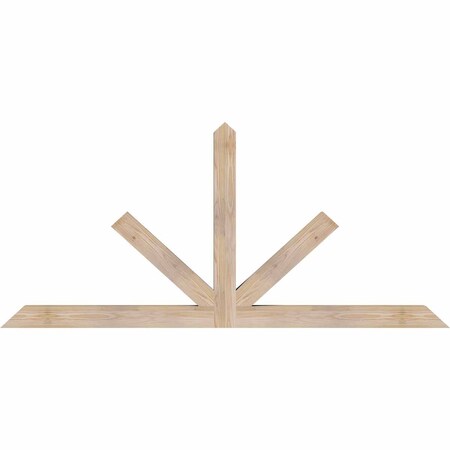 Ekena Millwork Saratoga Smooth Timber Gable Bracket, Douglas Fir, 72"W x 33"H x 3 1/2"D x 3 1/2"F, 11/12 Pitch GBW072X33X0404SAR00SDF